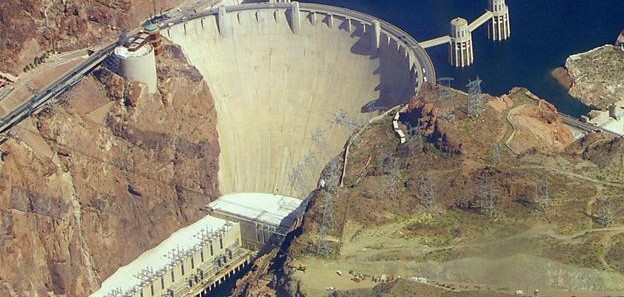 Aerial view of Hoover dam